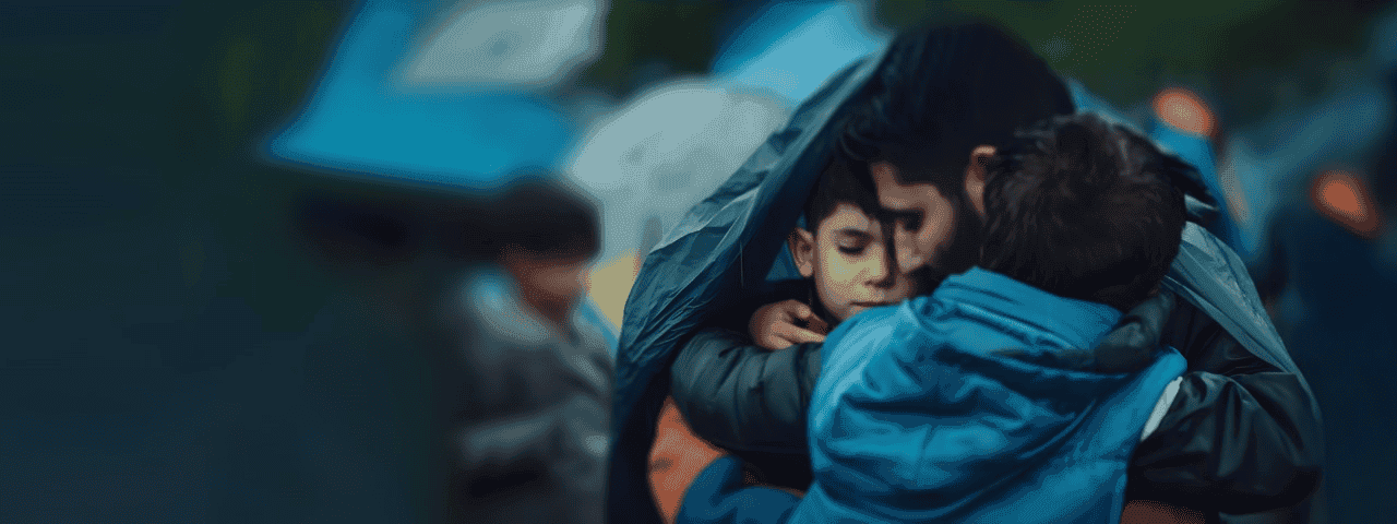 Children being helped and supported